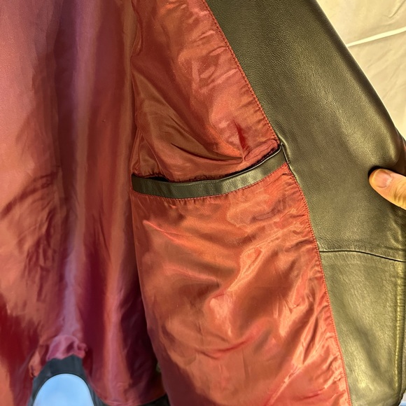 ASOS - Black Leather Motorcycle Jacket, Men’s 4XL (2XL) - Picture 10 of 14